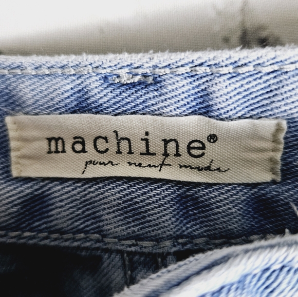 MACHINE | trippy checkered high waist busted knee 80s/90s tapered leg jeans - Picture 6 of 7